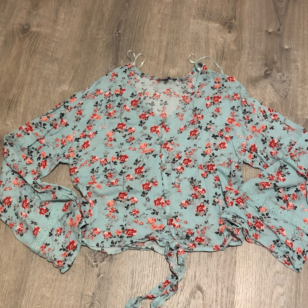 Blue floral shirt